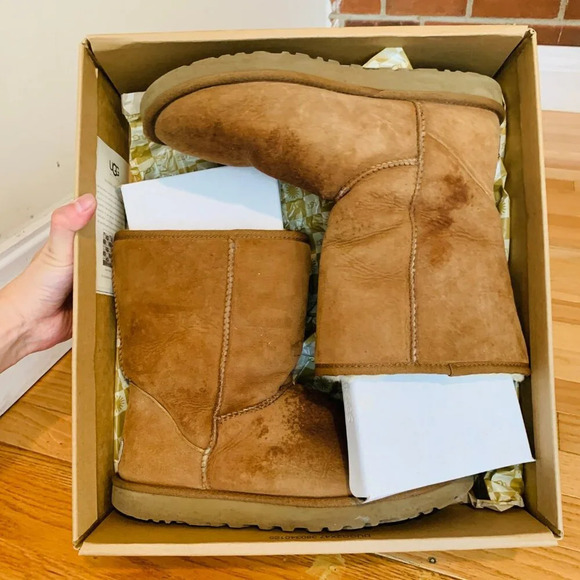 UGG Classic Men’s Short Boot Suede Upper 5800 Chestnut 100% Authentic Sz 10 US - Picture 14 of 15